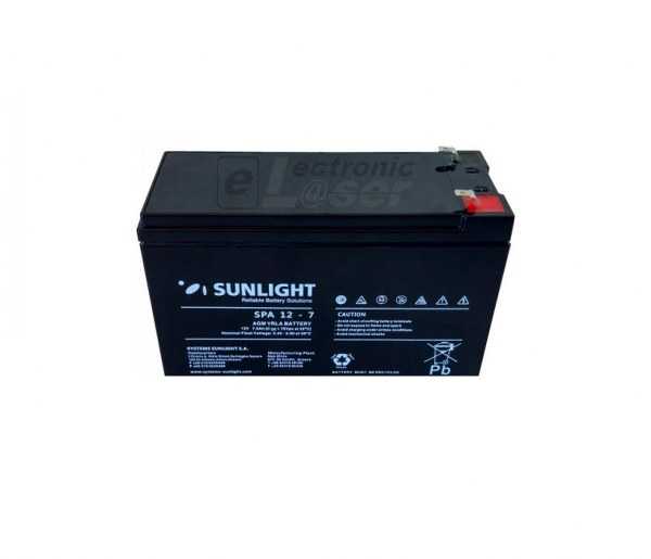 Sunlight SPA12-7 VRLA - AGM τεχνολογίας - 12V 7Ah