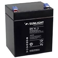 12V – 5 Amp Μολύβδου Sunlight 6.3mm VRLA AGM SPA